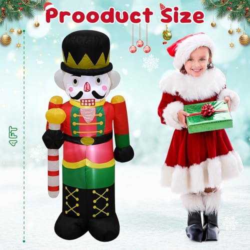 4 FT Christmas Snowman Inflatable with LED Lights Indoor Outdoor Decor E952