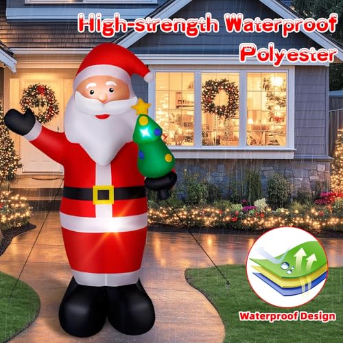 8FT LED-lit Inflatable Santa Claus Outdoor Christmas Decoration O93080