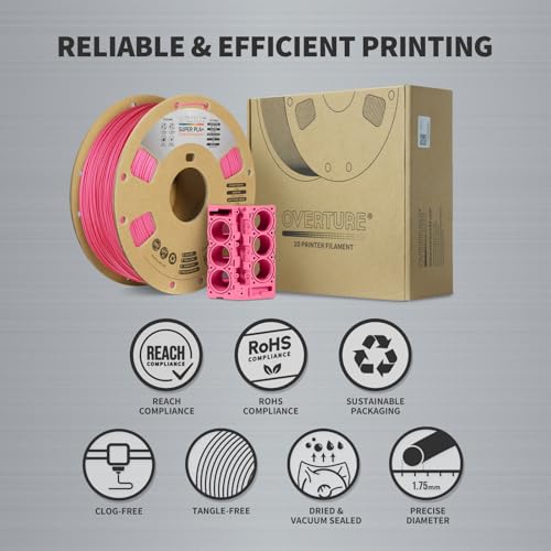 OVERTURE PLA Plus Filament 1.75mm 1kg Black S915984