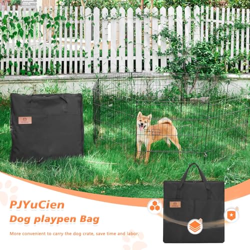PJYuCien Dog Playpen - Metal Foldable Exercise Pen with Bottom Pad for Small Medium Pets C352