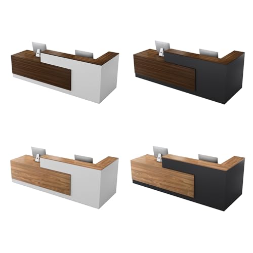 Minimalist L-Shaped Reception Desk with Drawers for Salon, Spa, Office B9355