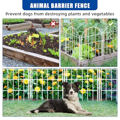 26 Pack Decorative Garden Fence, 22in x 28ft Arched No Dig Border, Rustproof Metal Animal Barrier N93965