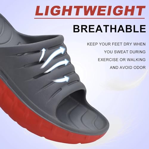KuaiLu Men's Recovery Sandals Orthotic Cushion Open Toe Sport Slides D332788
