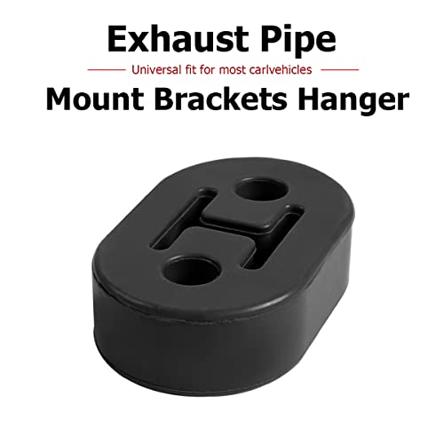 2PCS Car Exhaust Rubber Hanger, Universal 2 Holes 0.43inch Muffler Bracket Mount P825005