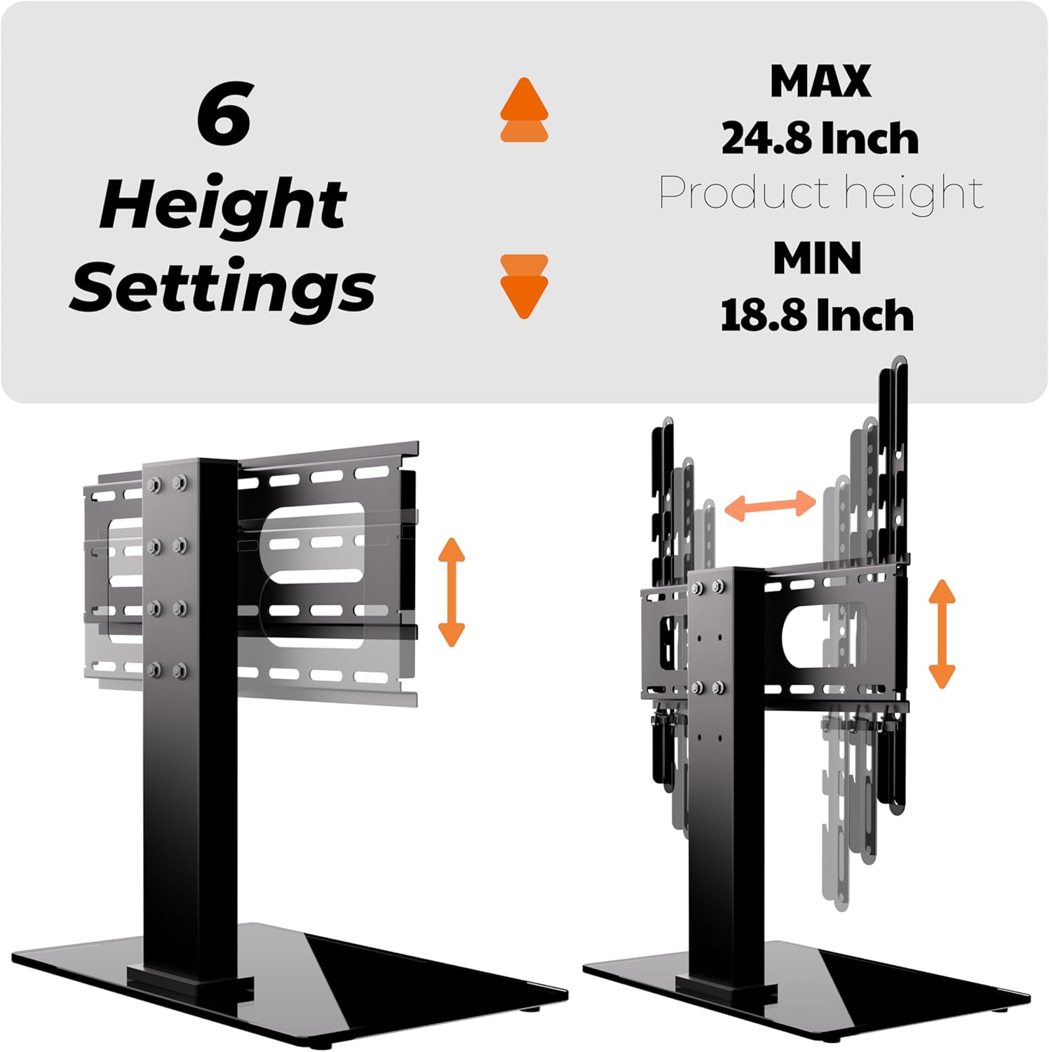 Swivel Universal TV Stand Base, Height Adjustable for 23-55 inch TVs, Black M27003