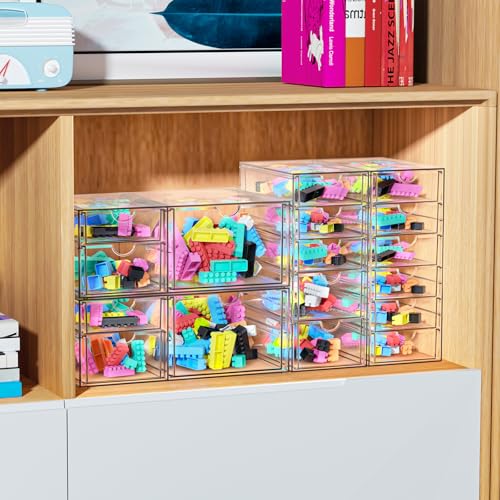Acrylic Makeup Organizer with 19 Drawers, 4 Pack Clear Storage B90209