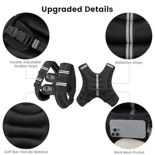 8lb-20lb Adjustable Weighted Vest for Men Women with Reflective Stripe N590