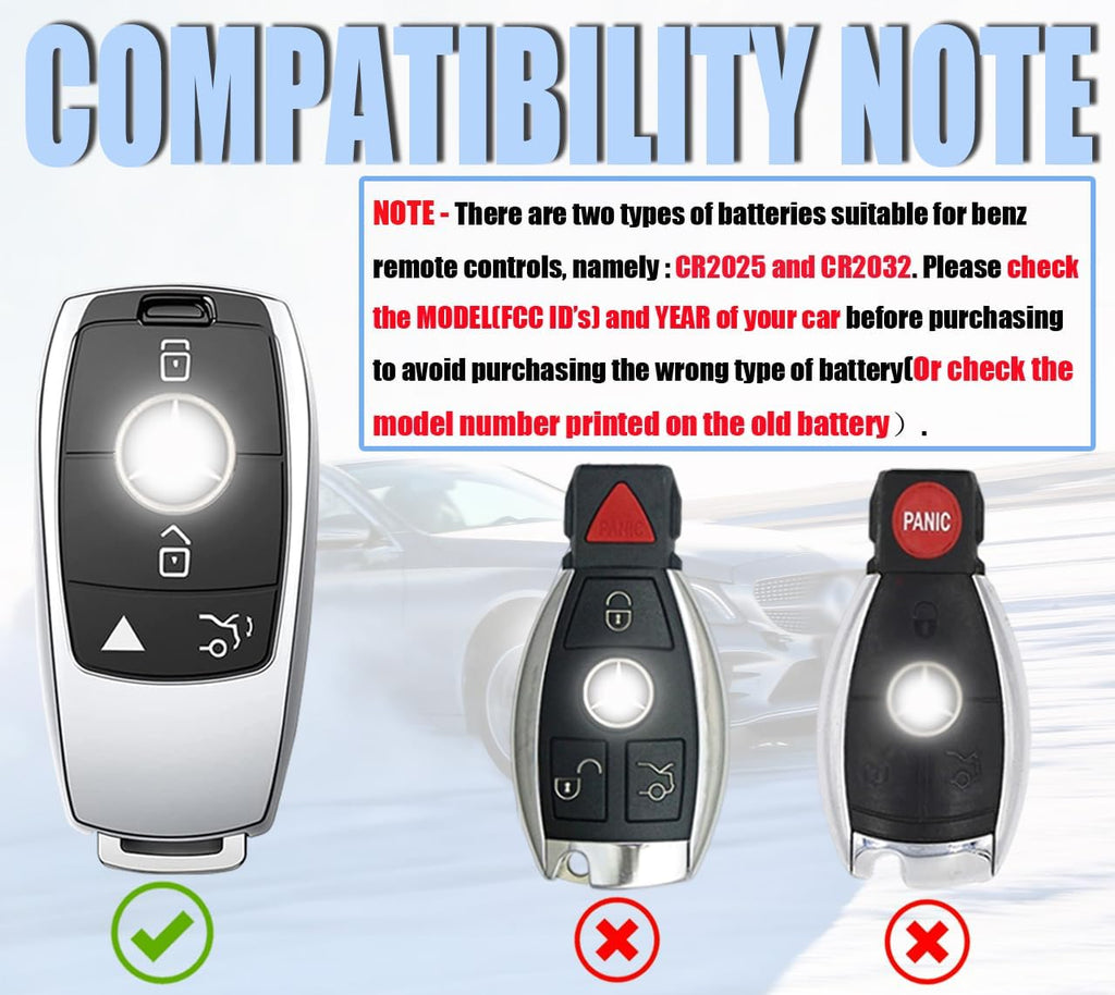 CR2032 Remote Key Fob Battery Compatible with Mercedes-Benz 2017-2022 P615032