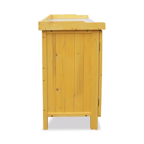 Outdoor Storage Cabinet with Potting Bench & Metal Tabletop V66120