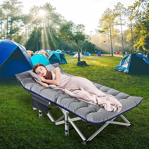 LILYPELLE Folding Camping Cot, Extra Wide Heavy Duty with Carry Bag Z15817