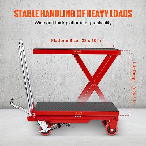 VEVOR Electric Lift Table 330 lbs Capacity, Height Adjustable, Black Y3219