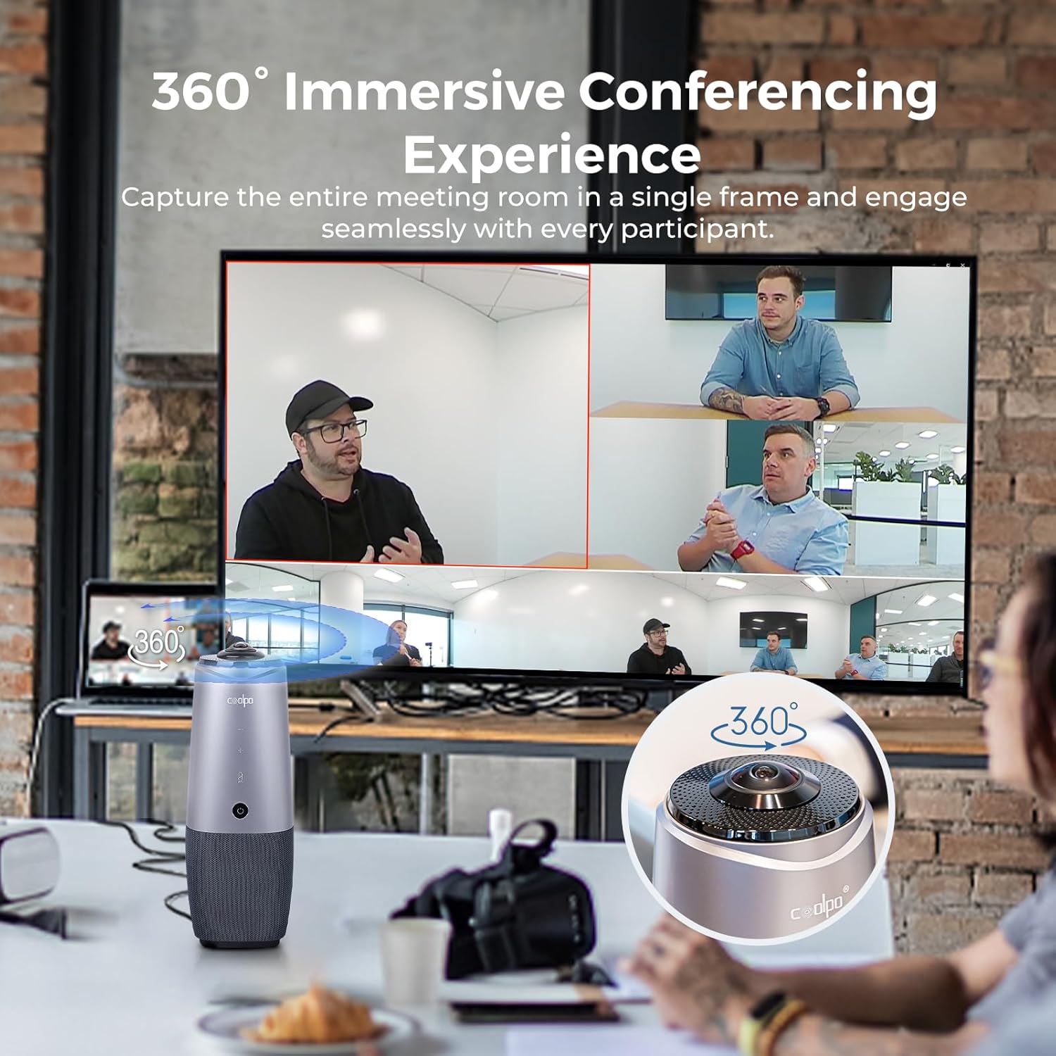 PANA 4K All-in-one Conference Room Webcam with Speaker and Microphone O4187