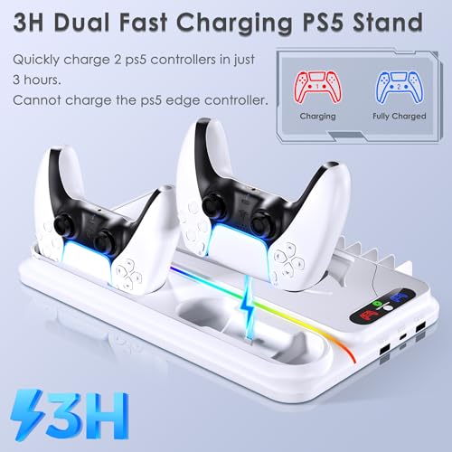 PS5 Cooling Station with Dual Controller Charger for PS5/Slim/Pro C48500