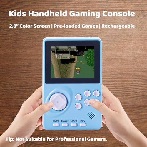 Kids Handheld Video Game Console with 100 Built-in 16-bit Games, Light Blue G319