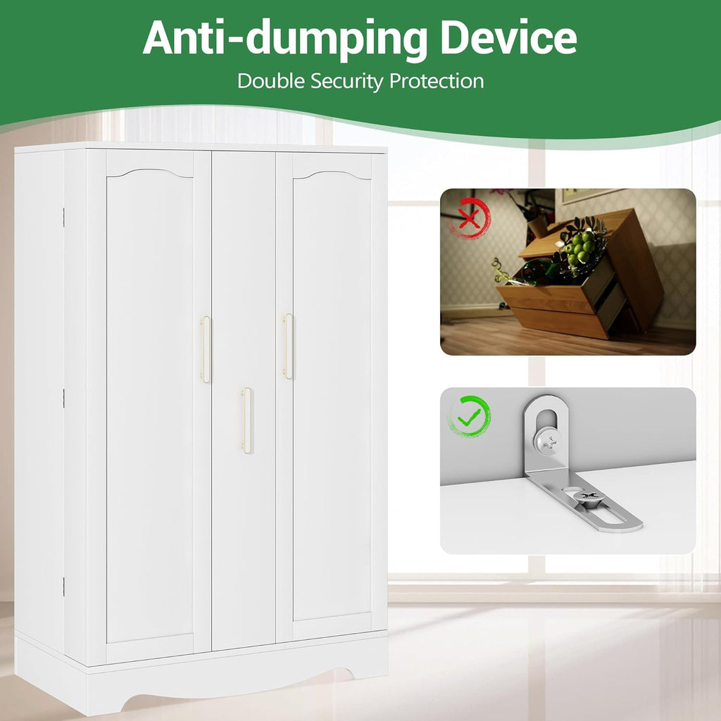 47" Kitchen Pantry Cabinet with Drawer, White A161534