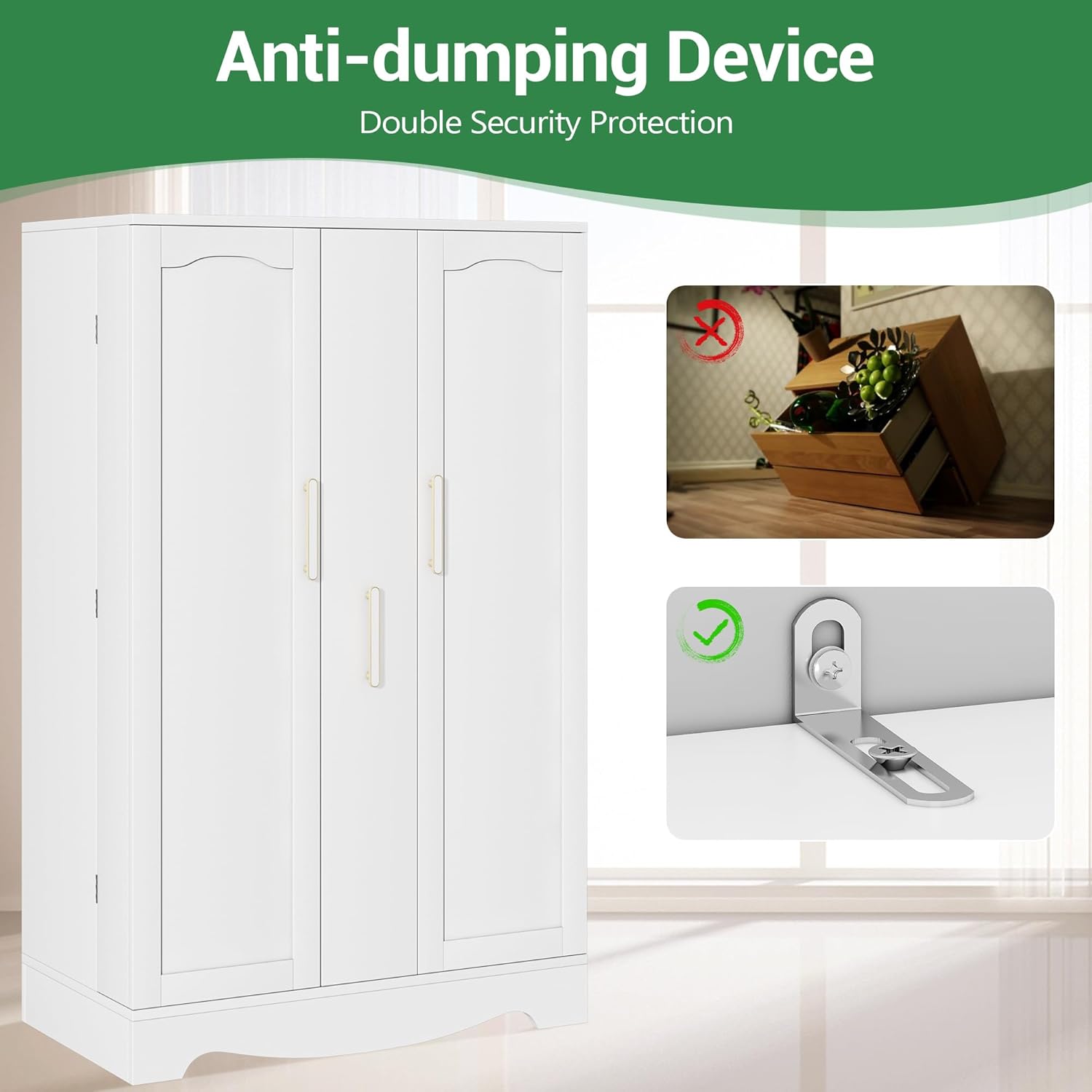 47" Kitchen Pantry Cabinet with Drawer, White A161534