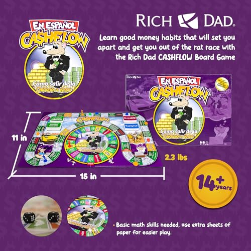 Rich Dad CASHFLOW Board Game, Educational Finance Literacy Game for Ages 14 & Up U172