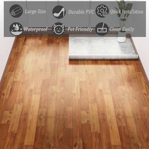 Oxdigi Vinyl Flooring Roll 32 sq.ft Natural Oak K971193