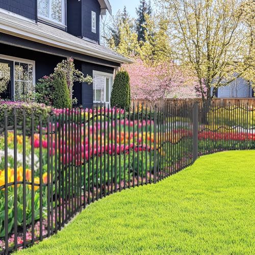 8 Panels Tall No Dig Garden Fence 40in H x 18ft L Rustproof Metal Barrier H7450