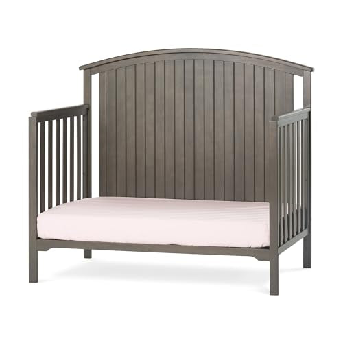 Child Craft Cottage Curve Top Crib and Changing Table Nursery Set, 2-Piece, Dapper Gray L58548