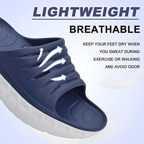 KuaiLu Men's Recovery Sandals Orthotic Cushion Open Toe Sport Slides D332788