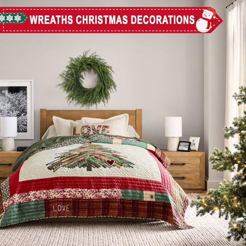 26 Inch Christmas Wreath with Red Berry Artificial Pine Cedar Front Door Decor D349135