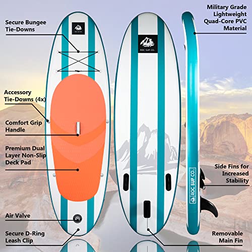 Roc Inflatable Stand Up Paddle Board with Premium Accessories, Wide Non-Slip Deck A34223