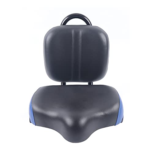 Backrest Saddle Bike Seat with Back Support, Faux Leather, Universal Fit V598931