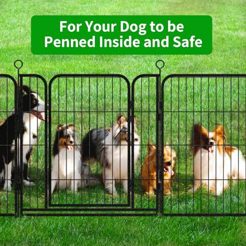 Dog Playpen Outdoor Extra Wide 12 Panels Heavy Duty 40" Height with Doors Portable G77703