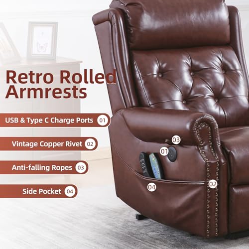 Oversized Power Lift Recliner Chair for Elderly with Massage and Heat T36815