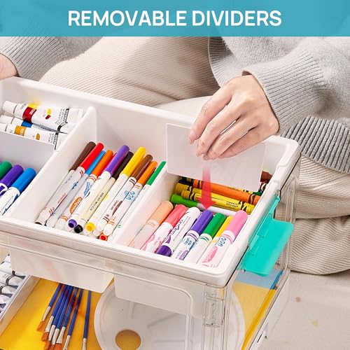 Vtopmart 24 QT Clear Plastic Craft Organizer with Removable Trays and Dividers E797534