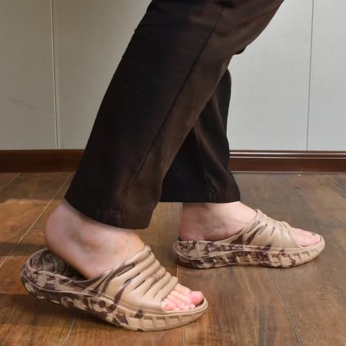 KuaiLu Men's Recovery Sandals Orthotic Cushion Open Toe Sport Slides D332788