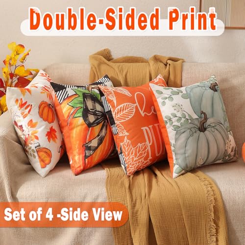Christmas Pillow Covers 18x18 Set of 4, Double-Sided Print G493315