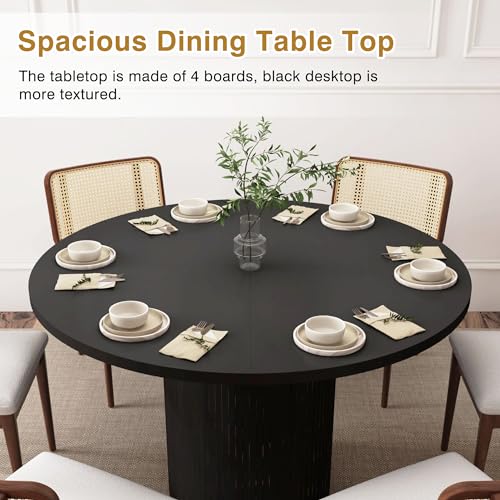 47 inch Round Dining Table with Storage Shelf (Walnut) N502088