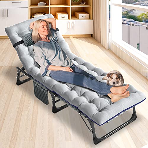 ABORON Oversized Folding Camping Cot for Adults, Double Layer 1200D, with Mat & Carrying Bag S2407