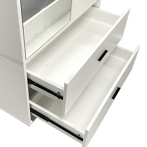 White Armoire Wardrobe with Hanging Rod, 2 Doors and Drawers Y65143