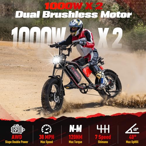 3000W Folding Electric Bike Adults 48V Fat Tire Mountain E-Bike N1470
