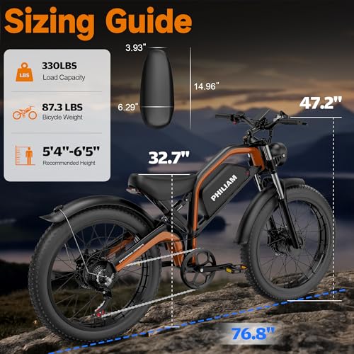 Electric Bike for Adults 3000W Dual Motor 52V 23AH 26" Fat Tire Full Suspension P909