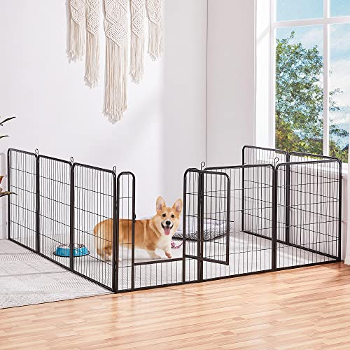Yaheetech 8 Panels Dog Playpen, Metal 32" Dog Fence with Storage Bag S858