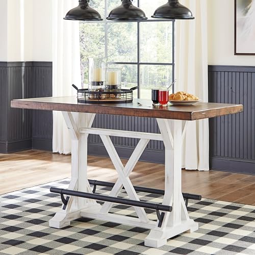 Signature Design by Ashley Valebeck Rustic Farmhouse 36" Counter Height Dining Table Y946