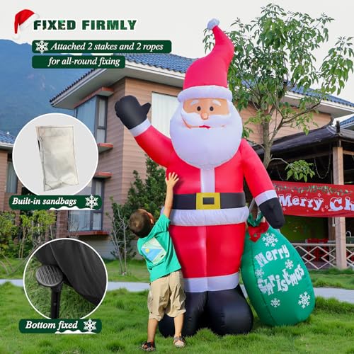 7 FT Christmas Inflatable Santa Claus with LED Lights Indoor Outdoor Decoration F5780