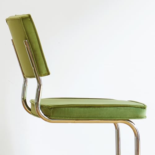 Velvet Dining Chairs with Chrome Metal Legs, Orange, 4PCS A120