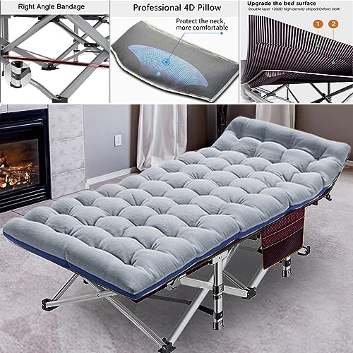 ABORON Oversized Folding Camping Cot for Adults, Double Layer 1200D, with Mat & Carrying Bag S2407