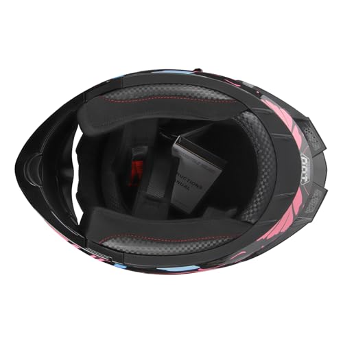 SPARK DOT Modular Flip-Up Dual Visor Motorcycle Helmet (Bright Black, Small) W8778