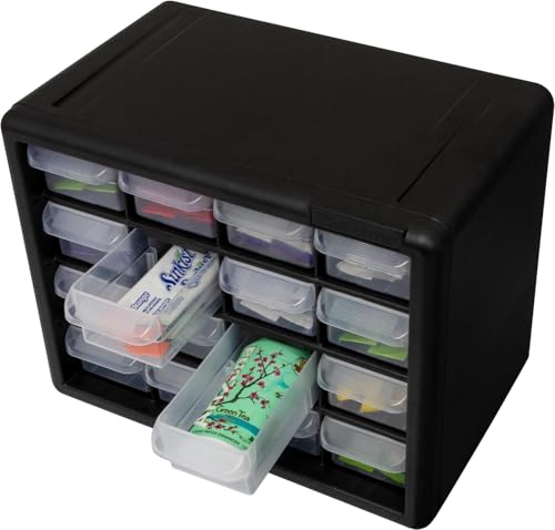 Akro-Mils 24-Drawer Plastic Storage Cabinet, Black B1232