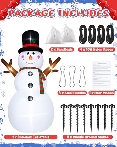 16FT Christmas Inflatable Snowman with LED Lights Outdoor Yard Decor N561071