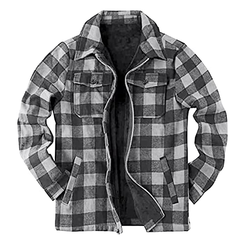 Men's Sherpa Lined Flannel Shirt Jacket R8891