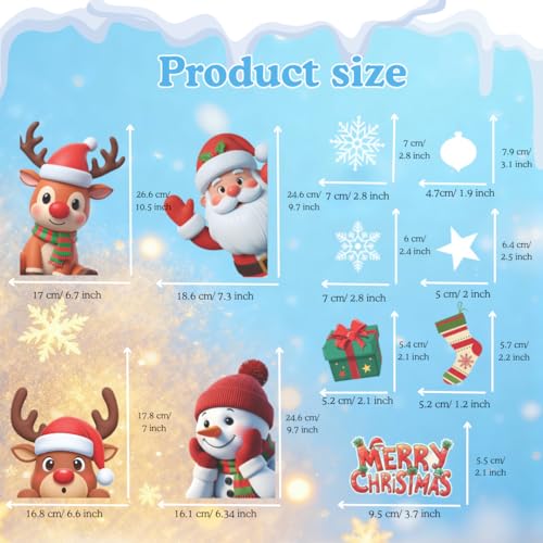 226 PCS Snowflake Window Clings, Reusable Winter Window Decals for Holiday Decor M46237