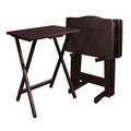 Casual Home 5 Piece Tray Table Set, Espresso U4669
