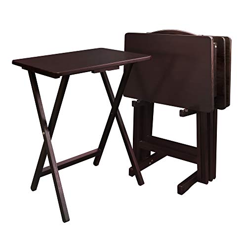 Casual Home 5 Piece Tray Table Set, Espresso U4669